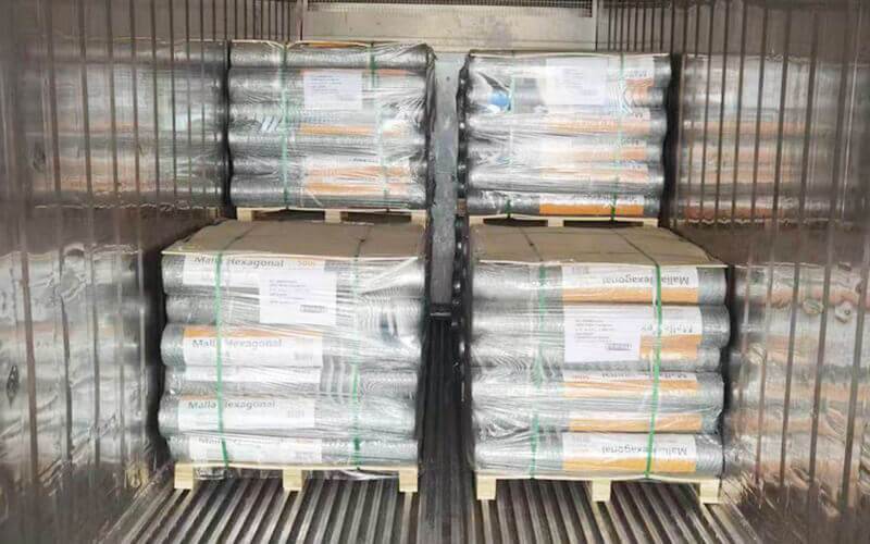 Hexagonal Wire Mesh Pallet Packing