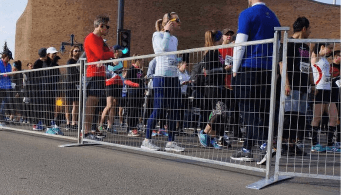 Temporary Fence Protecting People in Crowd Event