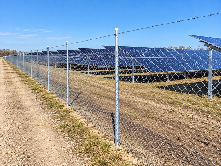solar farm perimeter protection with chain link fencing solar farm perimeter protection with chain link fencing