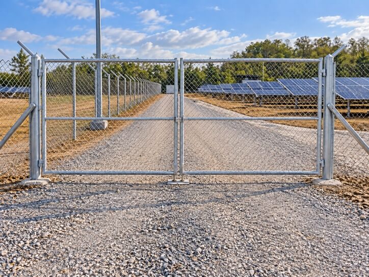 tall galvanized solar farm vehicle access gate tall galvanized solar farm vehicle access gate