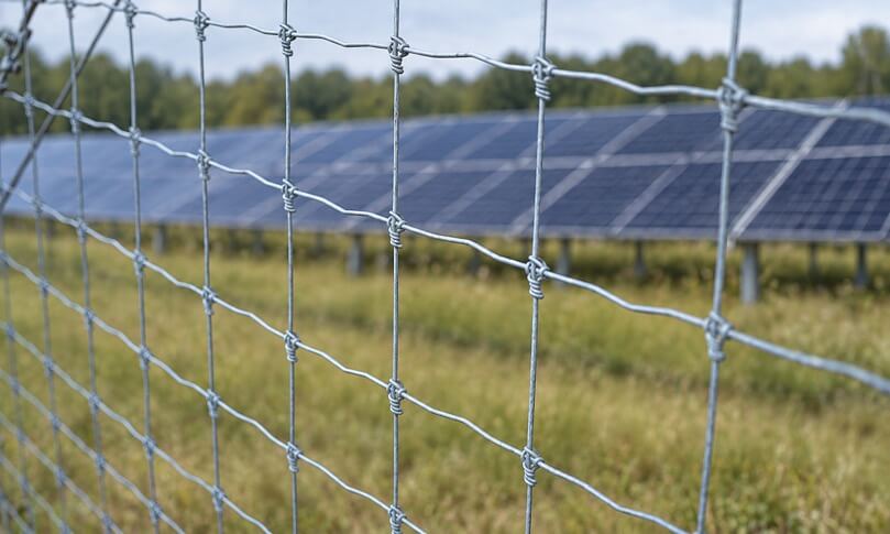woven wire field fencing around solar panels woven wire field fencing around solar panels